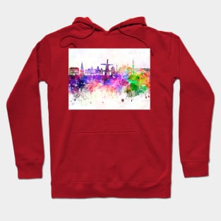 Alkmaar skyline in watercolor background Hoodie